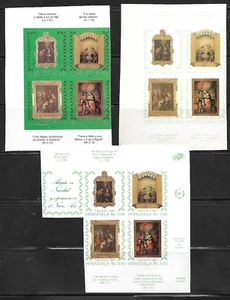 Venezuela: 1987; Scott 1396, 3 sets, christmas 1987, proof of colors, EBV1500B - Picture 1 of 2