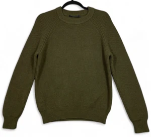 Jenni Kayne Wool Cashmere Fisherman Sweater Womens S Olive Green Pullover Knit - Picture 1 of 13