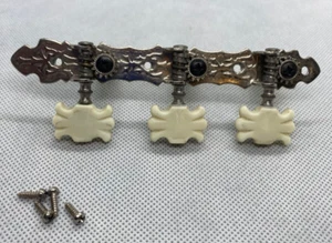 Vintage Classical Guitar Machine Head Inline Chrome Tuners Keys Bass Side! - Picture 1 of 4