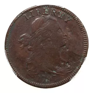 1797 Draped Bust 1C PCGS Certified VF Detail Repair S-126 Rev Of '97 , Stems - Picture 1 of 4