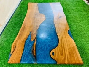 EpoxyResin Center Sofa & Esstisch Handarbeit Akazie Holz Live Edge Möbel - Bild 1 von 9