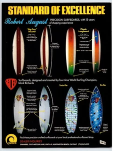 Print Ad 1987 Robert August Mark Richards Surfboard Designs 8.25" x 10.75" - Picture 1 of 1
