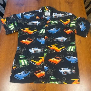 David Carey Originals Shirt Mens Medium Muscle Car Print Casual Ford Dodge Vibes - Picture 1 of 11