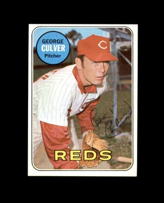 George Culver Signed Original 1969 Topps Cincinnati Reds Autograph - Image 1 of 2