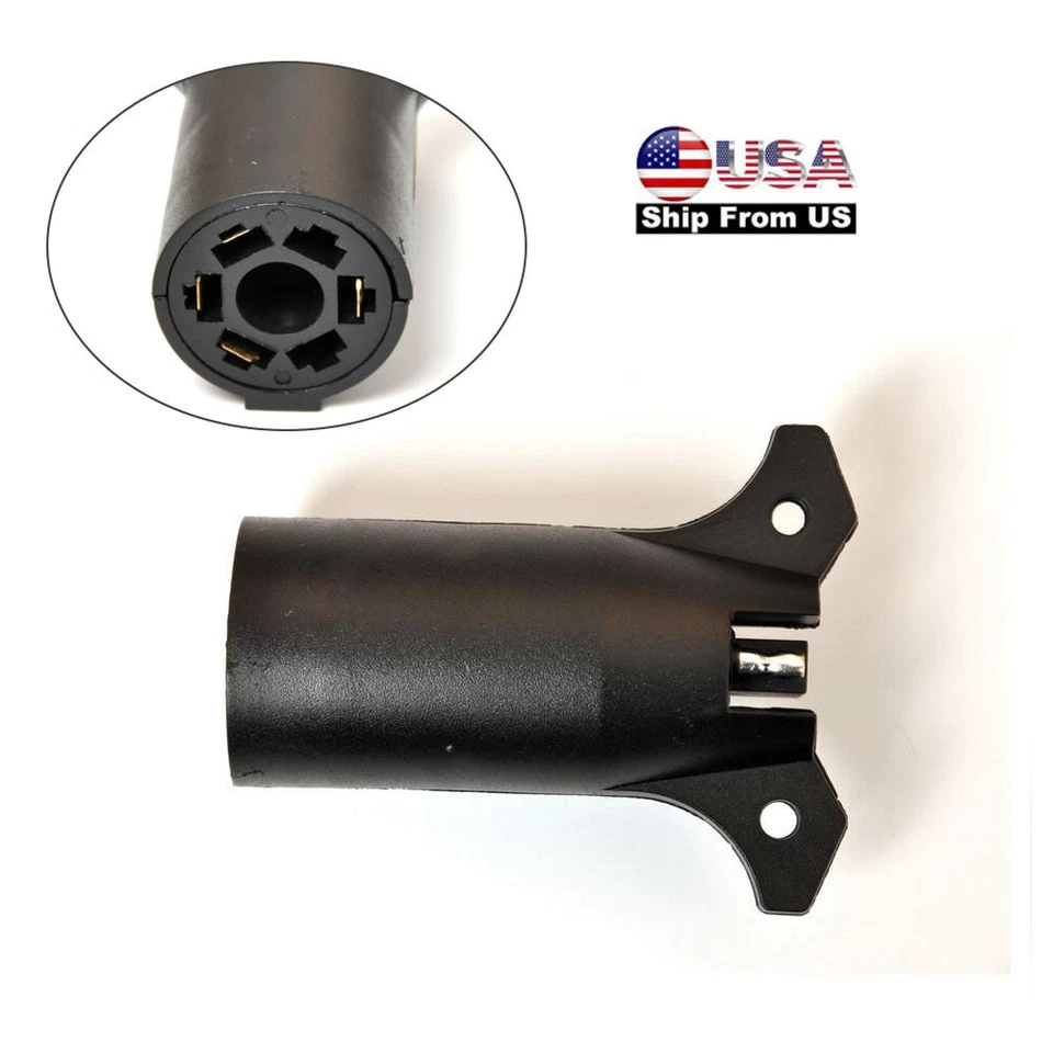 Adaptador de hoja de 7 vías para remolque plano de 4 vías para automóvil enchufe de cableado de remolque de 7 pines a 4 pines Foto 1 de 4