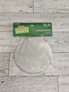 CHRISTMAS CRAFTS ROUND GALVANIZED METAL  3.5" CHRISTMAS ORNAMENTS SIGN CRAFT KIT - Foto 1 di 1