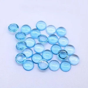 AAA+ Sky Blue Topaz 6mm Round Cabochon Gemstones | 10 Pcs AAA+ Blue Topaz - Picture 1 of 4