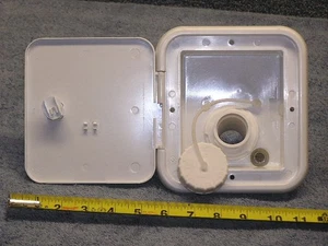 RV Fresh Water Gravity Fill Tank Hatch Wall Mount Panel Spout Cap Door Vent - Picture 1 of 4