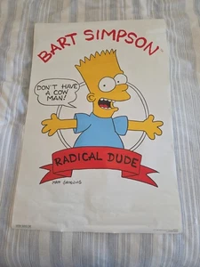 BRAND NEW VINTAGE 1989 Simpsons Bart Simpson Radical Dude Poster - Picture 1 of 7