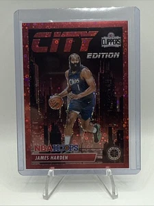 2023-24 Hoops Premium Stock - James Harden City Edition #20 Red Disco Prizm /99 - Bild 1 von 2