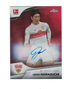 GENKI HARAGUCHI 2022-23 Topps Chrome Bundesliga RED REFRACTOR AUTO #1/5 JAPAN SP - Picture 1 of 2