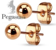 *NEW* LARGE - Rose Gold Titanium 7mm Ball Stud Pair Earrings