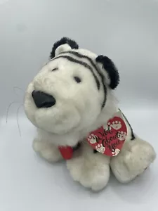 Hallmark weißer sibirischer Tiger Plüschtier rote Schleife Stofftier Bengal Herz Pfoten - Bild 1 von 3