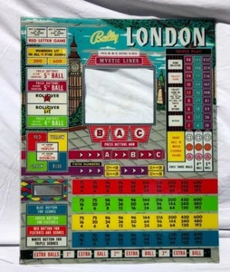 Vintage London Pinball Amusement Game Back Glass Arcade - Picture 1 of 1