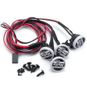 HELLA LED SPOTLIGHTS RC CAR 1/10 TAMIYA GRASSHOPPER ROCK CRAWLER HORNET 4 PIECES - Picture 1 of 4