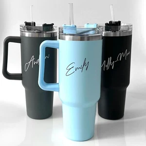 40 Unzen Becher Edelstahl Thermo Reisebecher mit Strohhalm und Deckel Kaffeebecher - Bild 1 von 13