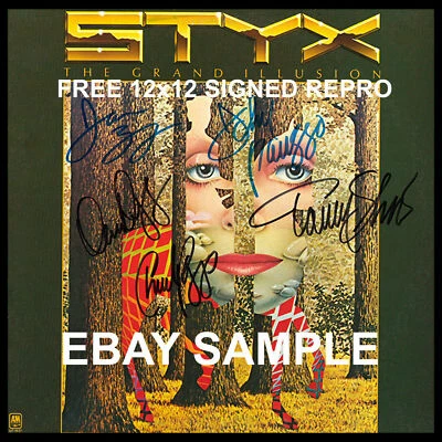 FREE COVER ART REPRINT wNEW 40TH ANNIVERSARY STYX GRAND ILLUSION GREEN VINYL LP - Image 1 of 4