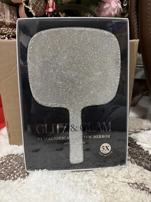 Espejo de estrás plateado brillante y glamour Tiktok viral BLing Foto 1 de 2