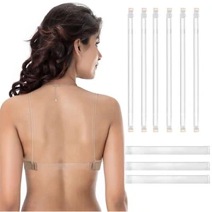 Clear Bra Straps 3 Pairs Shoulder Strap with 3pcs Clear Back Straps - Picture 1 of 6