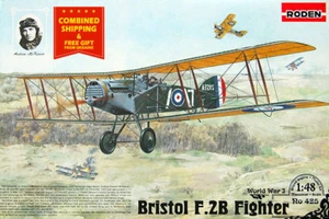 Roden 425 - 1/48 -Bristol F.2B Fighter British Bomber-Biplano WWI Doppio Biplano - Foto 1 di 12