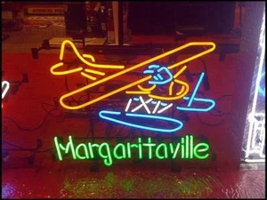 17"x14"Margaritaville Airplane Neon Sign Light Beer Bar Pub Wall Hanging Artwork - Picture 1 of 1