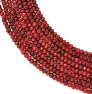 Ruby Quartz Faceted Rondelle Gemstone Beads 3-3.5mm Strand 13" inch - Picture 1 of 7