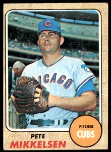 1968 TOPPS PETE MIKKELSEN . CHICAGO CUBS #516