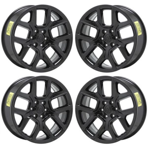 22" Dodge Ram 1500 Gloss Black wheels rims Factory OEM set 4 2684 EXCHANGE - Picture 1 of 8