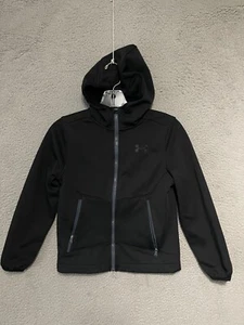 Under Armour Coldgear Jacket Boys Size Youth Small Black Full zip Kids - Picture 1 of 5