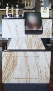 Lux sandstone finish & black gloss retail display units & shop counters - Picture 1 of 4
