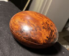 BURL BOX round Thuya Tree Wood African carved carving Morocco Exotic Jewelry Box