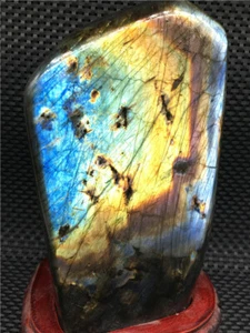3103g Natur Kristall Labradorit Berg Polieren Rohstein Probe + Ständer u269 - Bild 1 von 11