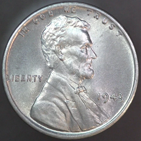 1943 P Steel Penny WWII Wartime Cent in Brilliant Uncirculated BU Condition Cover