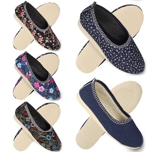 Damen Hausschuhe zum Schlupfen Ballerinas Blumenmuster Gr. 36-42 filsko Garderen - Bild 1 von 41