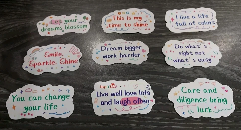 Sticker/ 9 Stk./ englische Sprüche/ Konvolut/ Aufkleber/ Sammlung - Bild 1 von 1