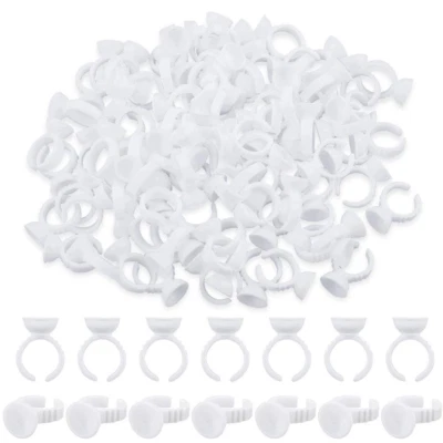 HEQISHUN Kleber Ring 400 Pcs Wimpernverlängerung Kleber Halter Künstliche Wimpern Kleber