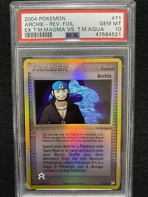 Pokemon EX Team Magma Vs. Team Aqua Archie Reverse Foil 71/95 PSA 10 Gem Mint - Image 1 of 2