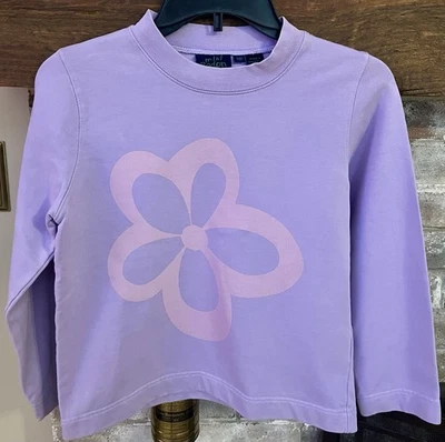 Nuevo sin etiquetas Mini Boden Niñas 9-10 Púrpura Polar Sudadera Top Rosa Flor Nuevo Foto 1 de 2