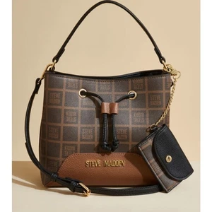 Steve Madden BKevin Brown Bucket Crossbody Bag DR137045 New - Picture 1 of 8