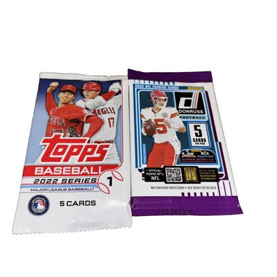 Paquetes de 5 tarjetas de béisbol 2022 Topps Serie 1 y fútbol Donruss 2025 - Envío gratuito - Foto 1 de 4