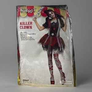 BRAND NEW Spirit Halloween Killer Clown Costume Adult Woman Teen Sz Sm/Md 2-8 - Picture 1 of 5