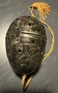 Vintage Weihrauch-Ei, Messing versilbert, Behälter, Duftdose, Antik Kugel - Bild 1 von 5