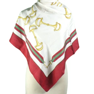 Auténtico Gucci Hecho en Italia Para Mujer Lujo Vintage Seda Bufanda Cuadrada 34" pulgadas - Imagen 1 de 19