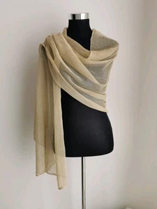 Stola donna Coprispalle Hijab elegante Laminate Oro Sciarpa Scialle cerimonia - Imagen 1 de 6