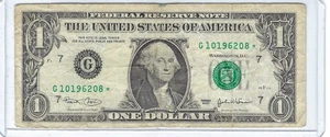 RARE One $1 dollar bill STAR NOTE 2 Birthdays G10196208* 10-08-1962 08-10-1962 - Picture 1 of 2