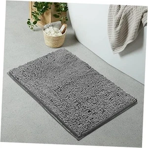 Bath Mat-Extra-Soft Plush Bath Shower Bathroom Rug,1'' 24 x 36 Inch Light Grey - Picture 1 of 7