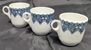 Greenwood China Demitasse Tassen 3er Set verziertes Blumenband Trenton NJ 1890-1929 - Bild 1 von 7