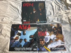 NWA Hip Hop Gangsta Rap Vinyl Lot Eazy Duz It Straight Outa Compton Niggaz4life - Foto 1 di 2