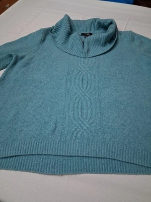 Suéter Style and Co Talla Grande 2x Cuello Capucha Manga 3/4 Grueso Detalle Cable Suave  Foto 1 de 4