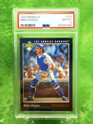 Mike Piazza RC - 1993 Pinnacle - Rookie Prospect #252 Los Angeles Dodgers PSA 8 Foto 1 de 4